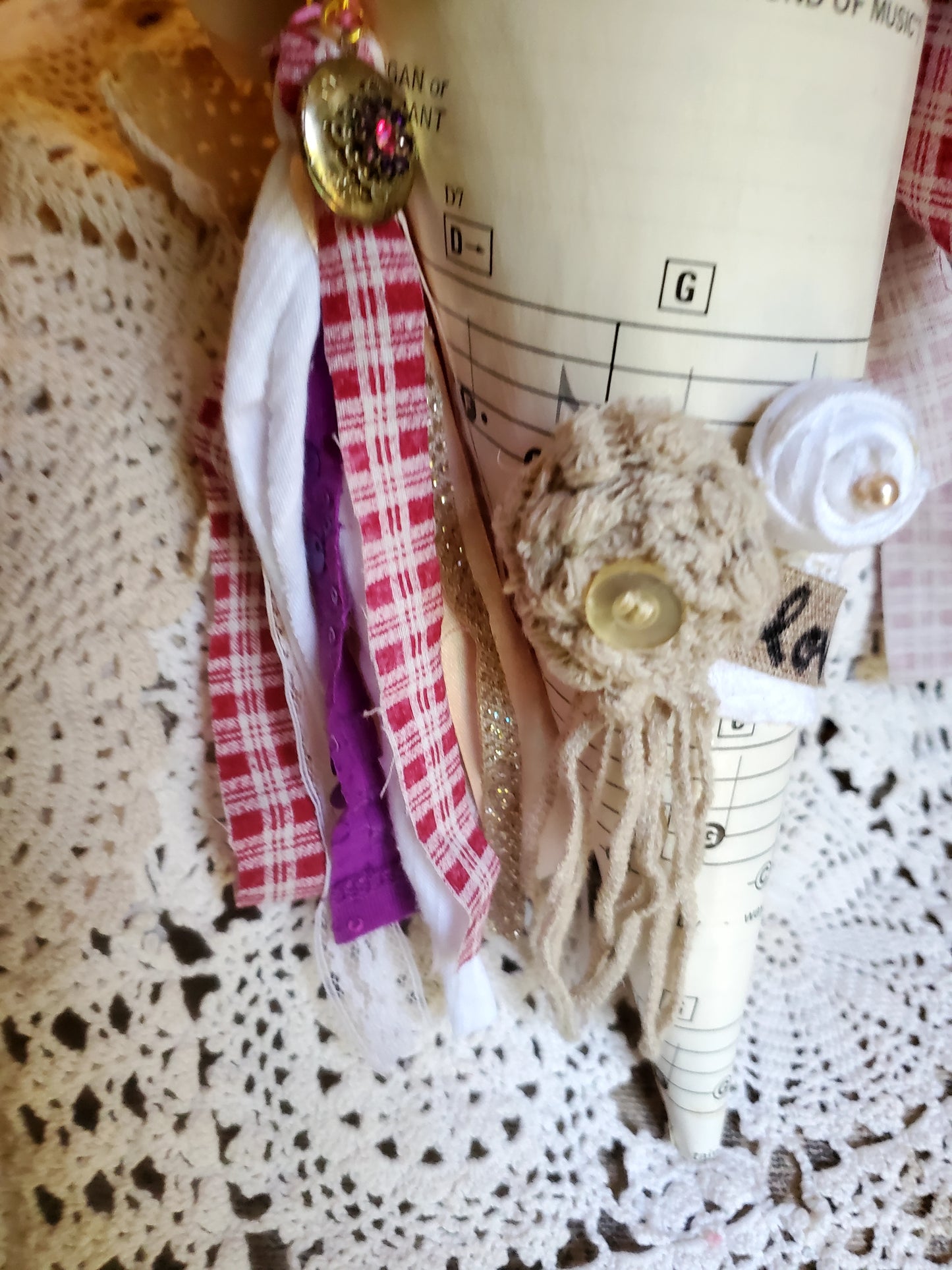 12" x 9" Vintage music paper flower cone Climb every mountain