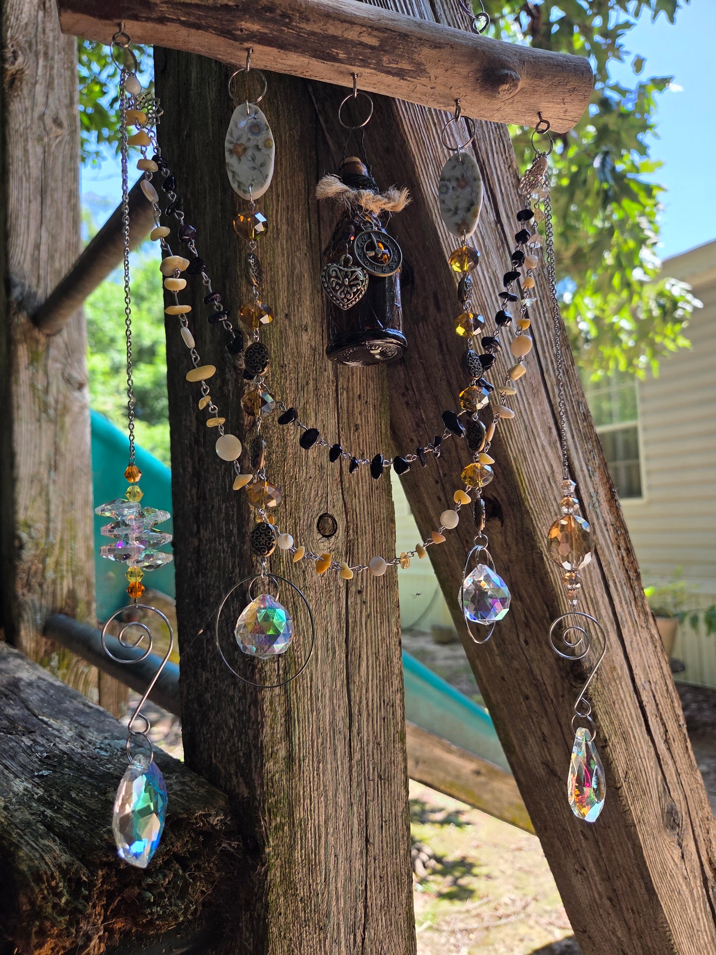 Amber bottle suncatcher